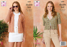 Load image into Gallery viewer, King Cole Knitting Pattern Ladies Double Knit Round or V Neck Cardigans (6300)