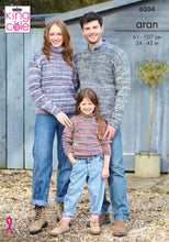 Load image into Gallery viewer, King Cole Aran Knitting Pattern Family Knit Sweaters (6304)