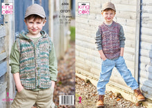 Load image into Gallery viewer, King Cole 6306 Boys Aran Knitting Pattern Tank &amp; Waistcoat