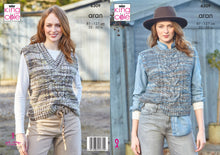 Load image into Gallery viewer, King Cole Ladies Knitting Pattern Aran Round &amp; V-Neck Tank Top (6309)