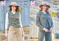 King Cole Ladies Knitting Pattern Aran Cardigan & Tank Top (6310)