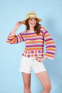King Cole 6330 Crochet Pattern 4Ply Women’s Sweater & Top