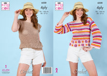 Load image into Gallery viewer, King Cole 6330 Crochet Pattern 4Ply Women’s Sweater &amp; Top