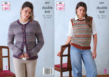 Load image into Gallery viewer, King Cole Double Knitting Pattern Ladies Cardigan &amp; Tank Top (6341)
