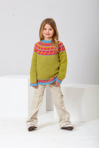 King Cole Double Knitting Pattern Girls Fairisle Sweaters (6343)