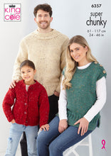 Load image into Gallery viewer, King Cole Knitting Pattern 6357 Super Chunky Kids &amp; Adults Sweater, Cardigan &amp; Top