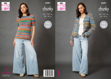 Load image into Gallery viewer, King Cole Chunky Knitting Pattern Women’s Short Sleeve Sweater &amp; Cardigan (6381)