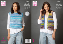 Load image into Gallery viewer, King Cole Chunky Knitting Pattern Women’s Waistcoat &amp; Tank Top (6382)