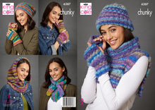 Load image into Gallery viewer, King Cole Chunky Knitting Pattern Women’s Winter Accessories (6387)
