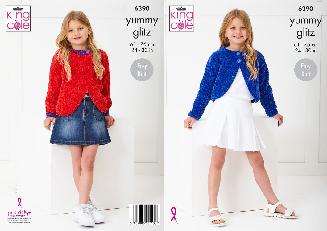 King Cole Knitting Pattern Girls Boleros (6390)
