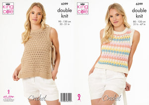 King Cole Crochet Pattern 6399 Ladies Tank Tops