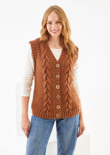 Load image into Gallery viewer, King Cole Knitting Pattern 6426 Women’s Aran Waistcoat &amp; Cardigan