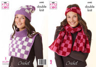 King Cole Crochet Pattern DK Headband, Hat, Scarf & Neck Warmer (6440)