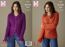 Load image into Gallery viewer, King Cole Double Knitting Pattern Ladies Lace Sweater &amp; Cardigan (6470)