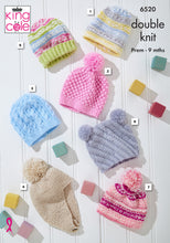 Load image into Gallery viewer, King Cole DK Knitting Pattern Babies Hats (6520)