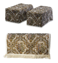 Load image into Gallery viewer, Floral Tapestry Arm Caps &amp; Chair Back Set with Cotton Fringe