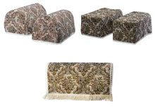 Load image into Gallery viewer, Floral Tapestry Arm Caps &amp; Chair Back Set with Cotton Fringe