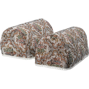 Floral Tapestry Arm Caps & Chair Back Set with Cotton Fringe