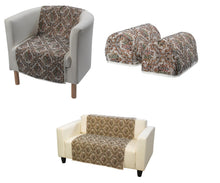 Load image into Gallery viewer, Traditional Floral Napery with Lace Trim - Arm Caps Chair Back or Seat Cover
