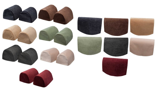 Plain Soft Touch Chenille Round Arm Caps or Chair Backs (Various Colours)