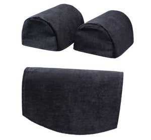 Plain Chenille Arm Caps & Jumbo Chair Back Set (7 Colours)