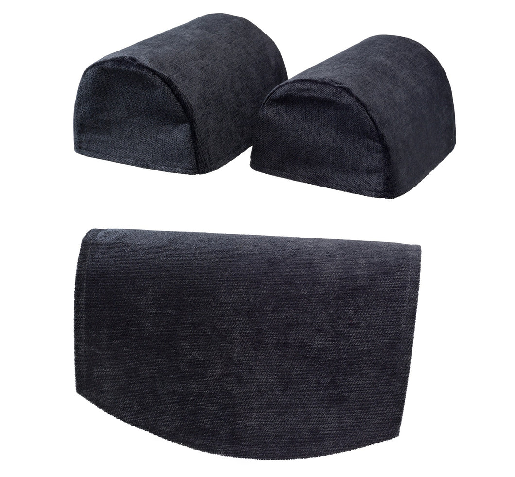 Plain Chenille Arm Caps & Jumbo Chair Back Set (7 Colours)
