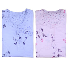 Load image into Gallery viewer, Ladies Jersey Cotton Floral Pyjamas Set S - XL (Blue or Pink)