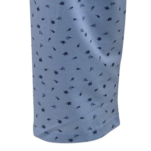 Ladies Jersey Cotton Floral Pyjamas Set S - XL (Blue or Pink)