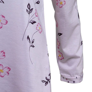 Ladies Jersey Cotton Floral Pyjamas Set S - XL (Blue or Pink)