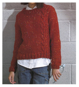 Wendy Super Chunky Knitting Pattern - Lady's Cable Sweater (7003)