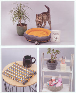 Wendy Super Chunky Knitting Pattern - Cat Bed Tablet Cover & Pots (7010)