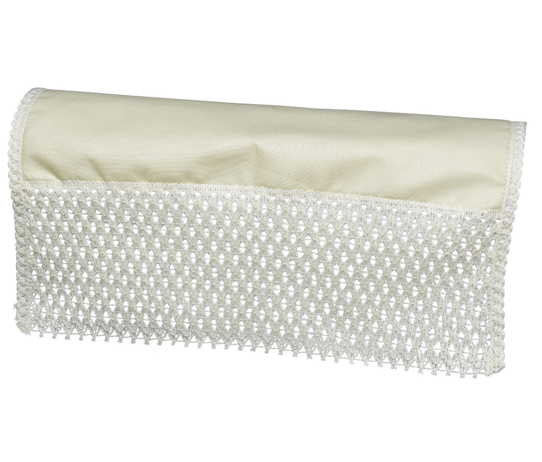 100% Cotton Round Arm Caps or Chair Back with Lace Trim (Cream)