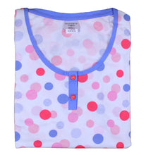 Load image into Gallery viewer, Ladies Polka Dot Top &amp; Plain 3/4 Length Pyjamas Set (Small - Large)
