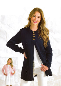 Wendy Ladies Double Knitting Pattern – Short & Long Sleeve Cardigans (7018)