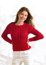 Load image into Gallery viewer, Wendy Ladies Double Knitting Pattern – Cable Knit Sweater (7021)