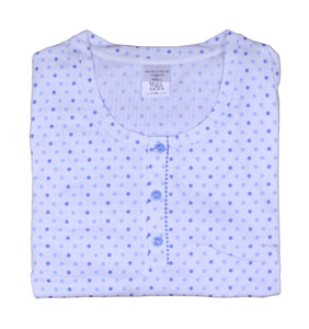 Ladies Polka Dot & Striped 3/4 Length Pyjamas S - XL (Blue or Pink)