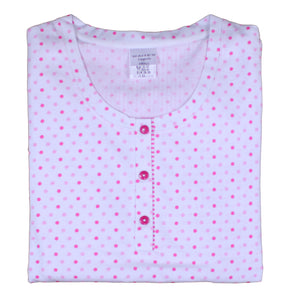 Ladies Polka Dot & Striped 3/4 Length Pyjamas S - XL (Blue or Pink)