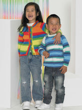 Load image into Gallery viewer, Wendy Peter Pan Kids Double Knitting Pattern - Cardigan &amp; Sweater (7023)