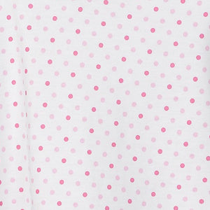 Ladies Short Sleeved Polka Dot Nightie with Striped Trim (Blue or Pink)