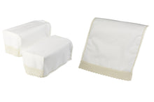Load image into Gallery viewer, Polycotton Square Arm Caps &amp; Chair Backs Set with Lace Trim
