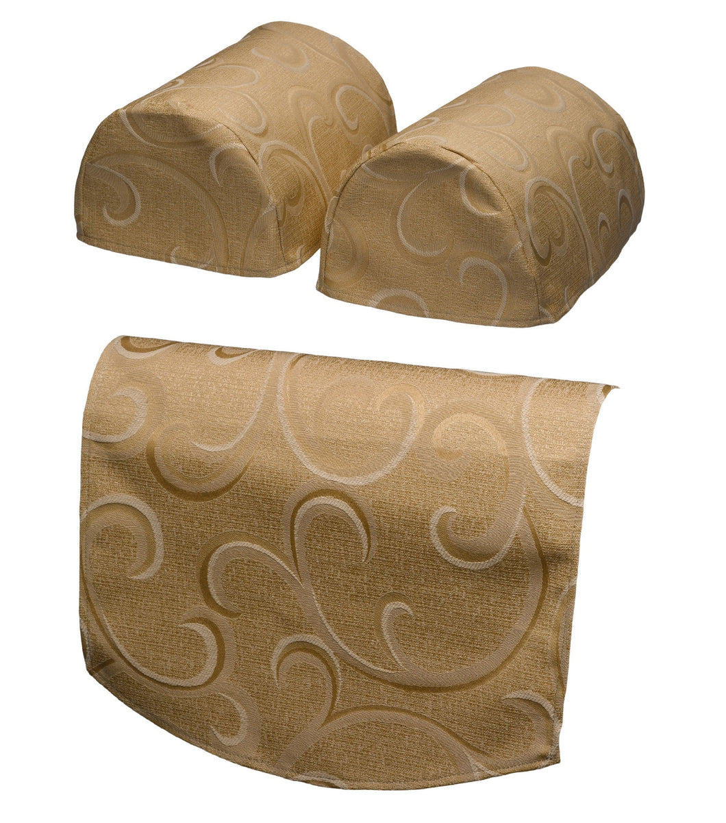 Scroll Pattern Arm Caps & Chair Backs Set (Cream or Mocha)