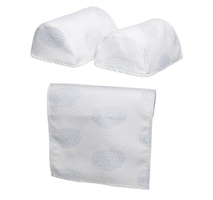 Floral Round Arm Caps or Chair Back (Duck Egg)