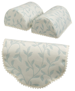 Floral Leaf Round Arm Caps or Chair Back (Blue, Grey or Natural)
