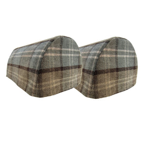 Balmoral Check Chenille Round Arm Caps or Chair Backs (Various Colours)