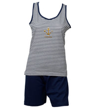 Load image into Gallery viewer, Ladies Jersey Cotton Pyjamas - Anchor Tank Top &amp; Plain Shorts (Navy or Pink)