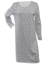Load image into Gallery viewer, Ladies 100% Jersey Cotton Circular Pattern Nightdress (Blue or Grey)