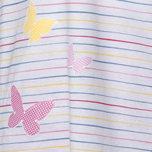 Load image into Gallery viewer, Ladies 100% Jersey Cotton Striped Butterfly Motif Pyjama Set (Blue or Pink)