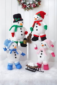 King Cole Christmas Knitting Pattern for Small & Large Snowmen 9182
