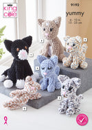 King Cole Crochet Pattern for Stuffed Cat Toys (9192)