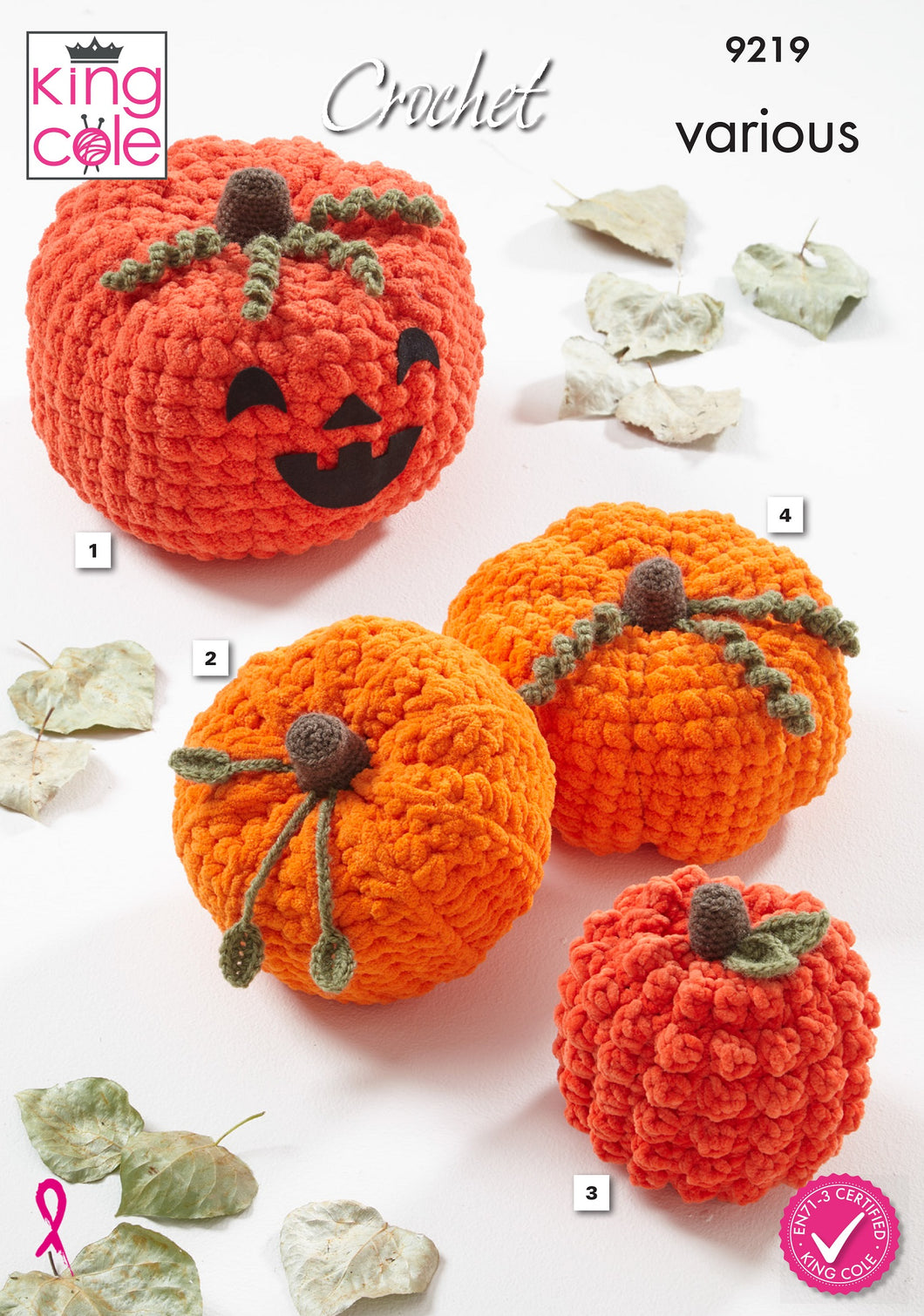 King Cole Crochet Pattern for Small & Large Pumpkins (9219)